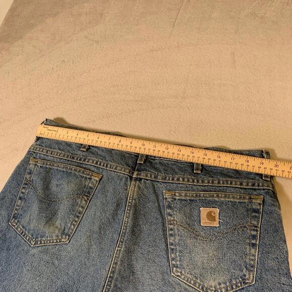 VTG 90s Carhartt‎ Jeans Mens Size 38" Waist Relaxed Fit Blue Denim Flannel Lined - Picture 11 of 16